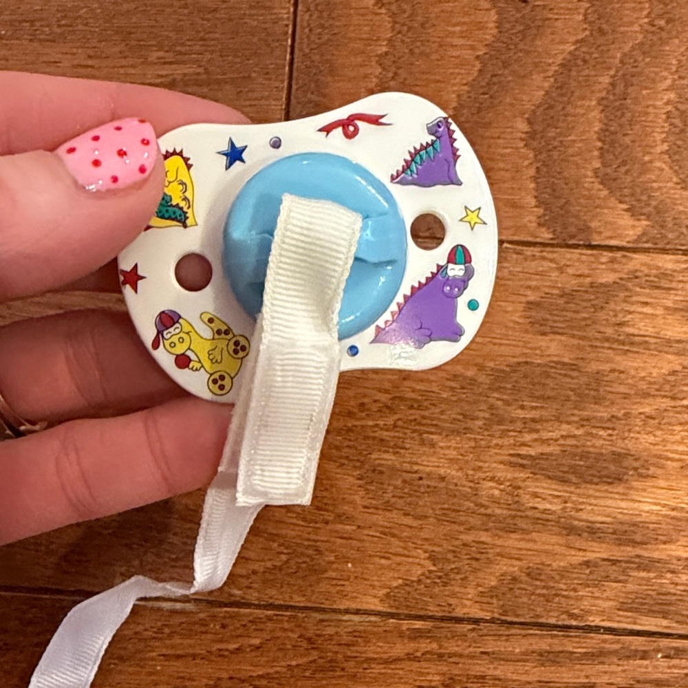 Vintage 1990’s Colorful Baby Pacifier with Clip - Picture 4 of 5